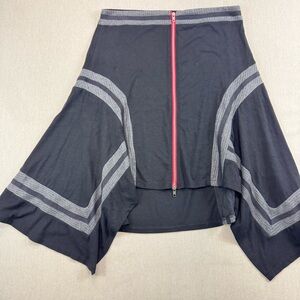 Dzhavael Couture Black Asymmetrical Poncho Tunic Top L Witchy Fairy Grunge Goth